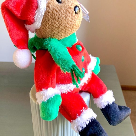 2004 40139 Kringle Christmas Teddy Bear Retired Ty Beanie Baby Plush MWMT - Picture 3 of 6